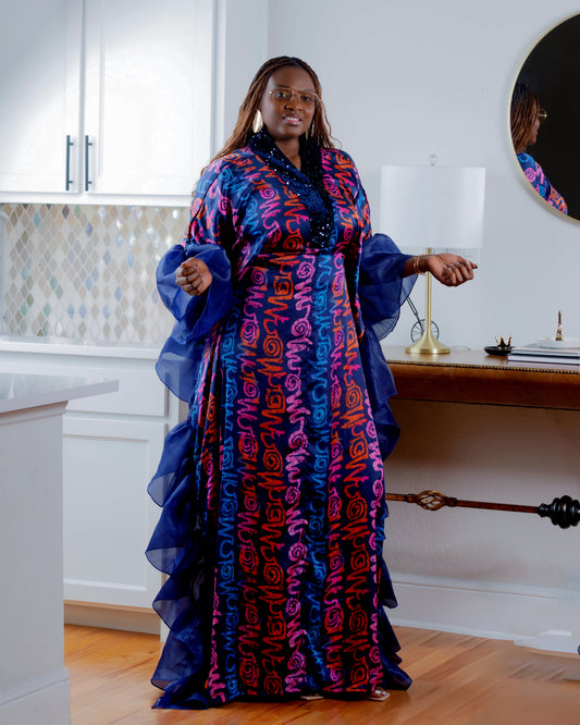 Rakia African Print Silk Boubou