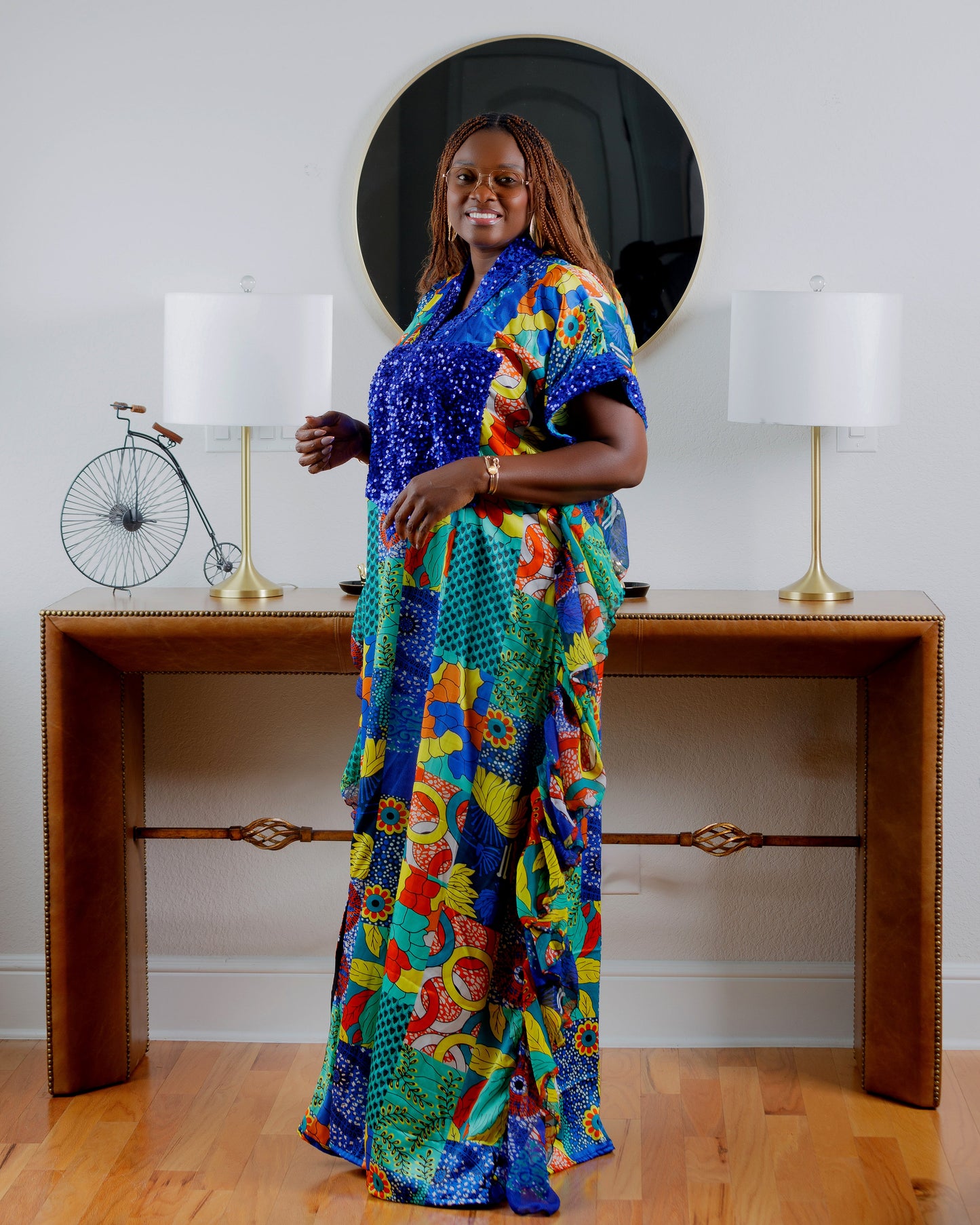 Aduke African Silk Print Boubou