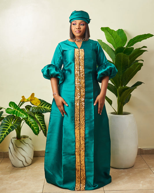Abeba Gold sequence plated dress