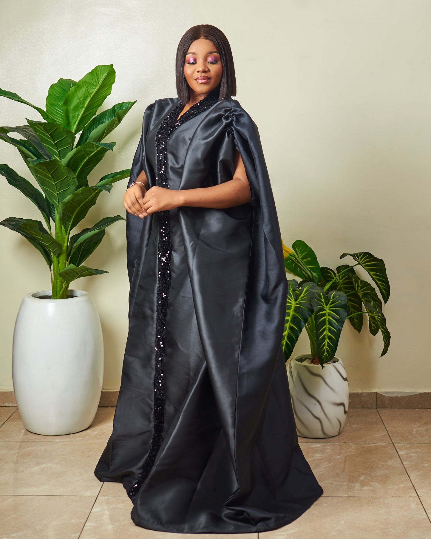 Adenike sequence plated long dress