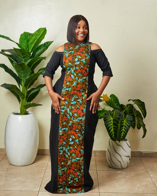 Desola off-shoulder African print dress