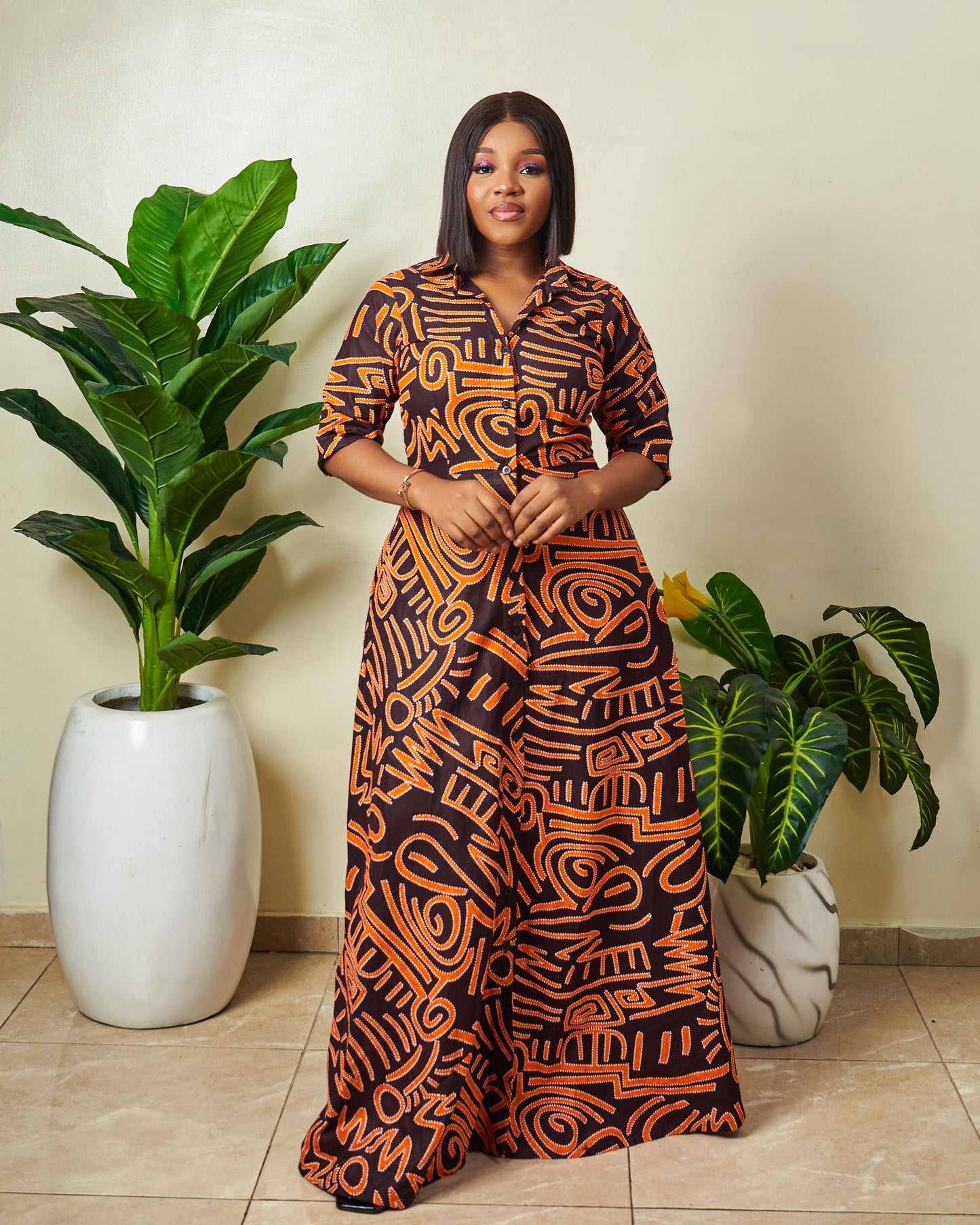 Marie Maxi Rust - Ankara Maxi Dress, African party dress – GITAS Portal