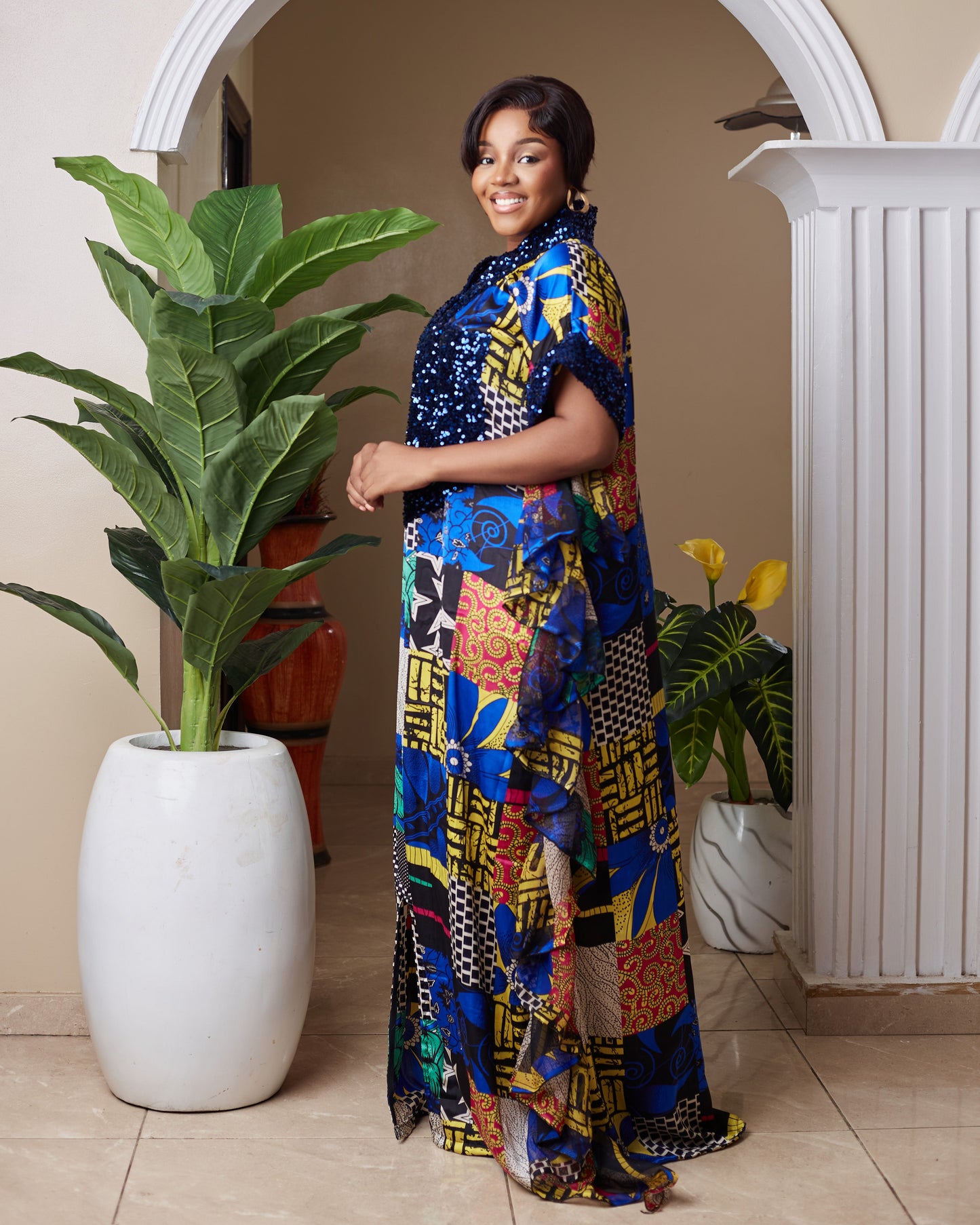 Aarin Women's African Print Boubou Dress